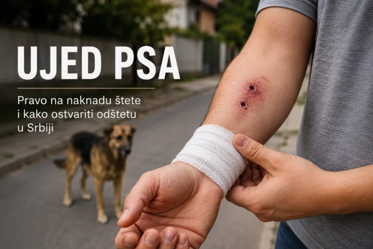 Osoba sa povredom ruke nakon ujeda psa i ostvarivanje prava na naknadu štete u Srbiji.